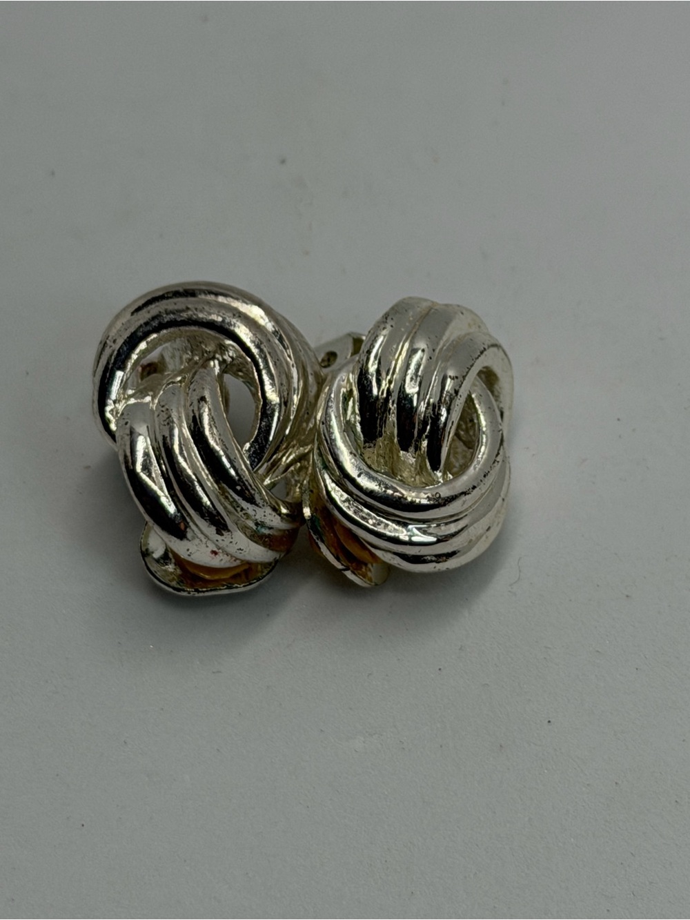 Silver Knot Clip-On Earrings - Women's Jewelry